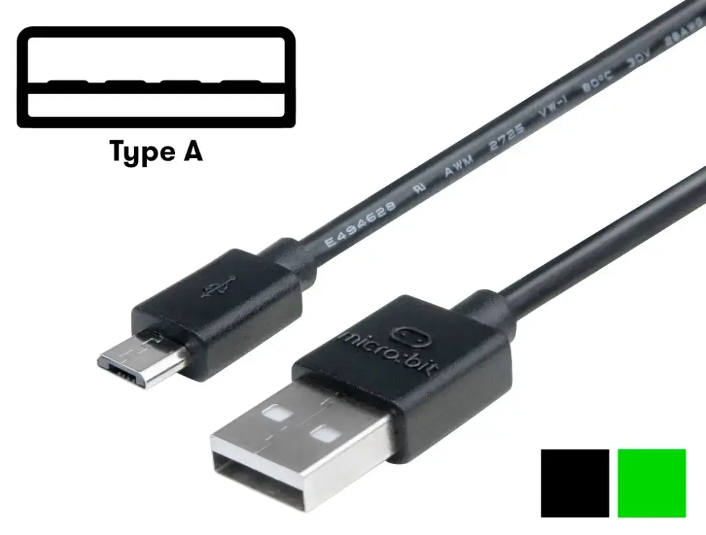 [MIC-USB-A-0.3M-B] USB Cable, Type A Plug to Micro Type A Plug, 30cm Black
