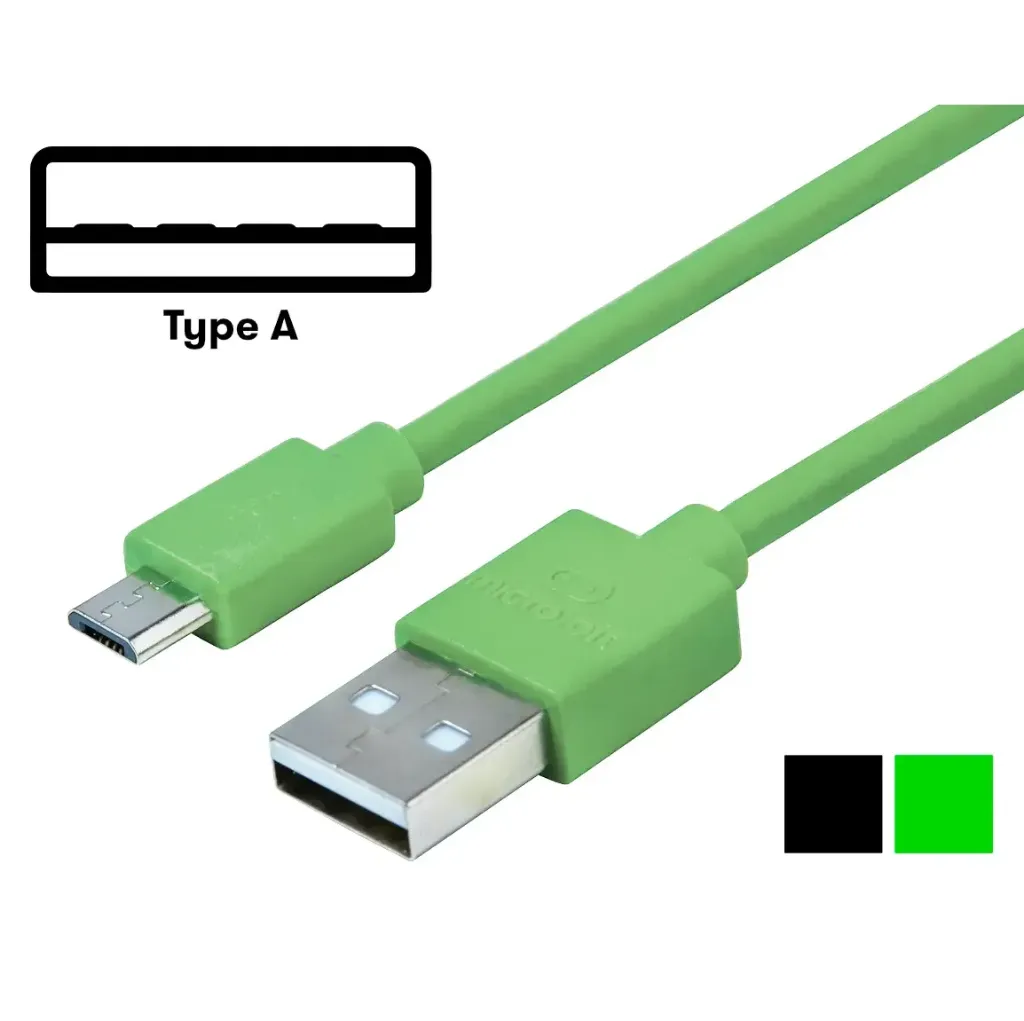 [MIC-USB-A-0.3M-G] USB Cable, Type A Plug to Micro Type A Plug, 30cm Green