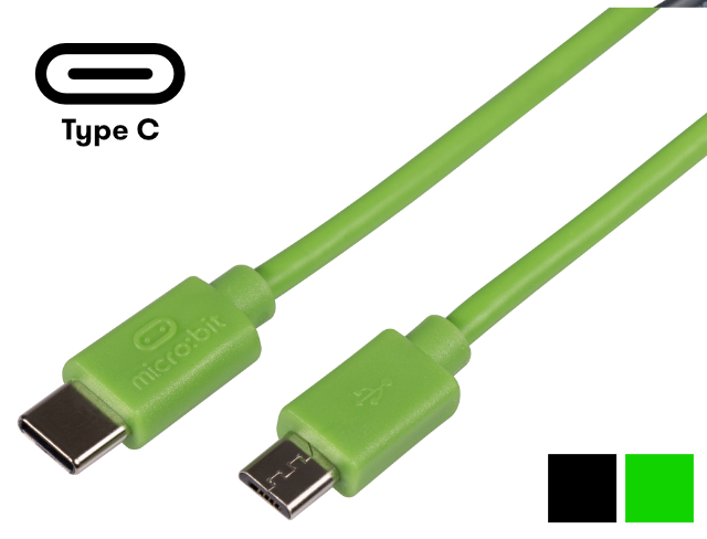 [MIC-USB-C-0.3M-G] USB Cable, Type C Plug to Micro Type A Plug, 30cm Green