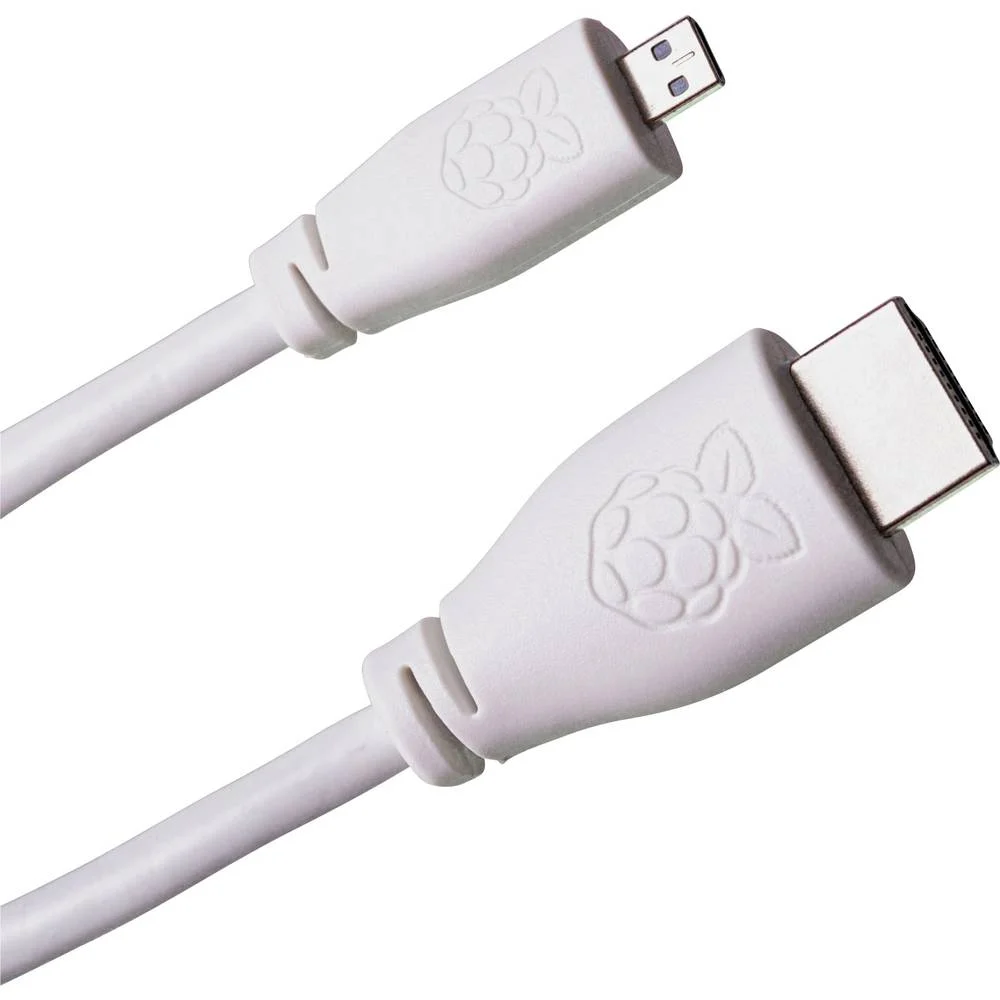 Micro HDMI to HDMI for Raspberry Pi4 & Pi5 - White