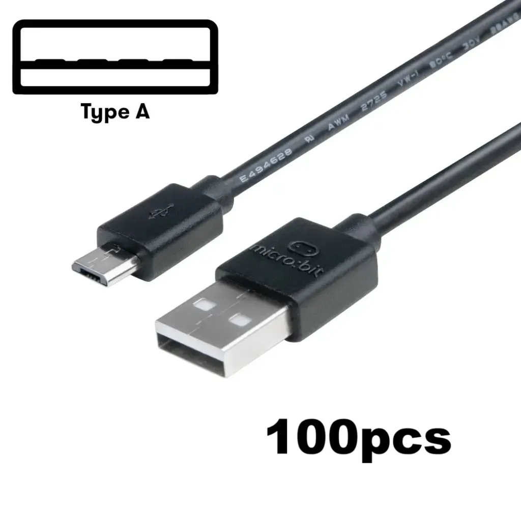 [MIC-USB-A-0.3M-B-100] USB Cable, Type A Plug to Micro Type A Plug, 30cm Black (100pcs)
