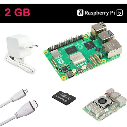 [RAS-SET50201] Raspberry Pi5 / 2GB Starter Pack - Wit