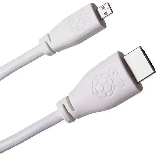 [RAS-PI4&5/HDMI-W] Micro HDMI to HDMI for Raspberry Pi4 & Pi5 - White