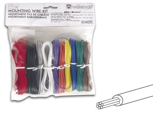 [VEL-K/MOW] Velleman Set of mounting cables - 10 colors - 60m - multi-core