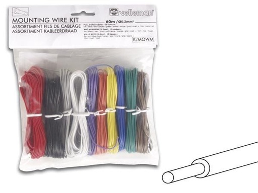 [VEL-K/MOWM] Velleman Set of mounting cables - 10 colors - 60m - full core
